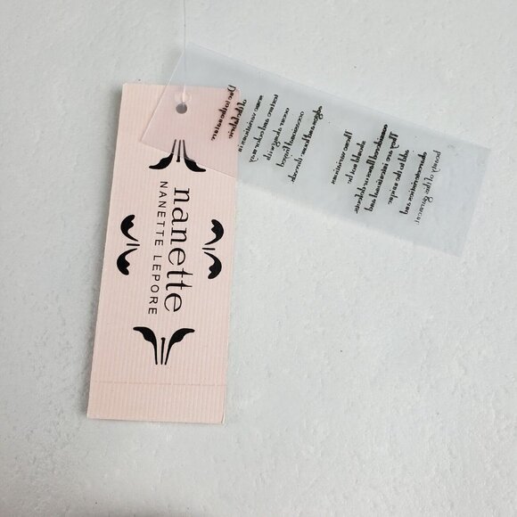 Nanette Lepore Metallic Fit Flare Dress Womens Medium Black Striped 3/4 Sleeve - Picture 12 of 15